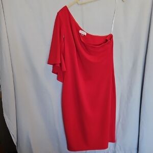 Calvin Klein Red One-Shoulder Dress